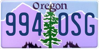 OR license plate 994OSG