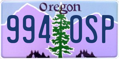 OR license plate 994OSP