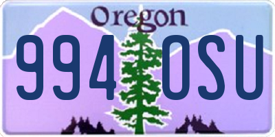 OR license plate 994OSU