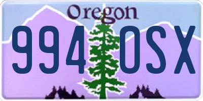 OR license plate 994OSX