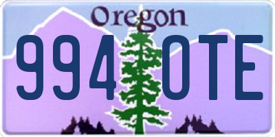 OR license plate 994OTE