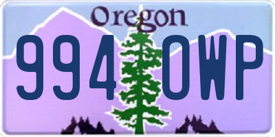 OR license plate 994OWP