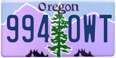 OR license plate 994OWT
