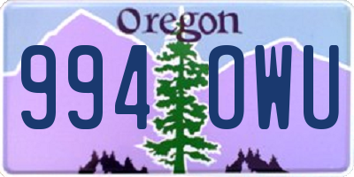 OR license plate 994OWU