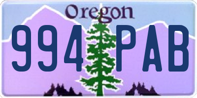OR license plate 994PAB