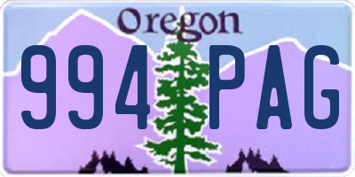 OR license plate 994PAG