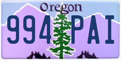 OR license plate 994PAI