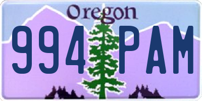 OR license plate 994PAM