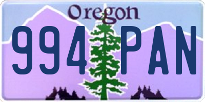 OR license plate 994PAN