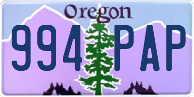 OR license plate 994PAP