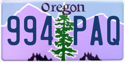OR license plate 994PAQ