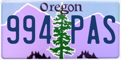 OR license plate 994PAS