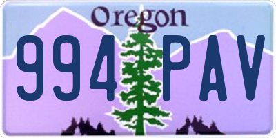 OR license plate 994PAV