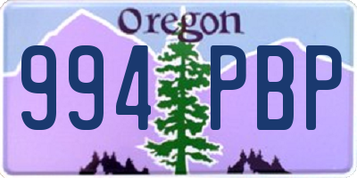 OR license plate 994PBP