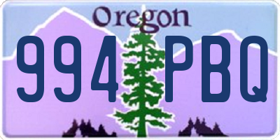 OR license plate 994PBQ