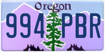 OR license plate 994PBR