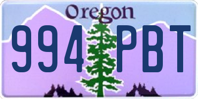 OR license plate 994PBT