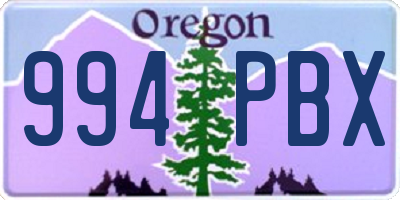 OR license plate 994PBX