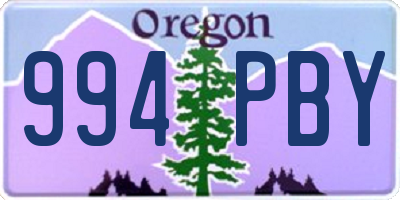 OR license plate 994PBY