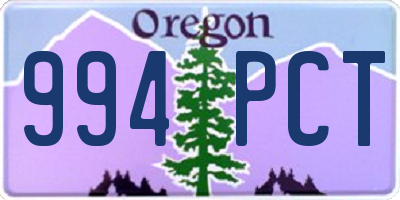 OR license plate 994PCT