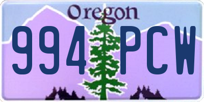 OR license plate 994PCW