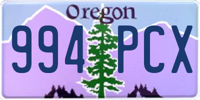 OR license plate 994PCX