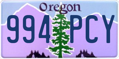 OR license plate 994PCY