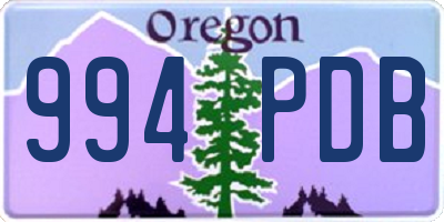 OR license plate 994PDB