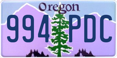 OR license plate 994PDC