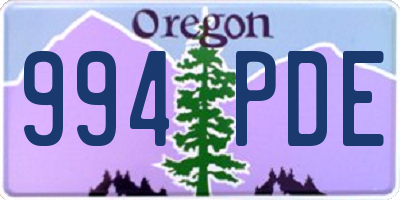 OR license plate 994PDE