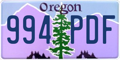 OR license plate 994PDF