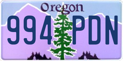 OR license plate 994PDN