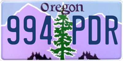 OR license plate 994PDR