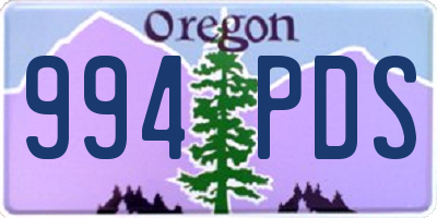 OR license plate 994PDS