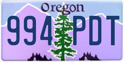OR license plate 994PDT