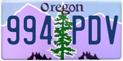 OR license plate 994PDV