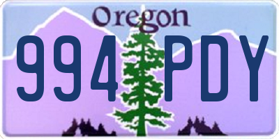 OR license plate 994PDY