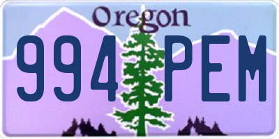 OR license plate 994PEM