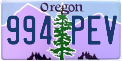OR license plate 994PEV