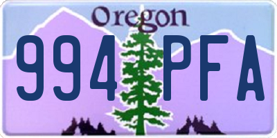 OR license plate 994PFA