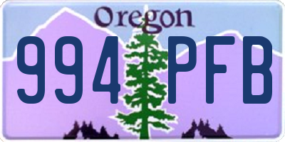 OR license plate 994PFB