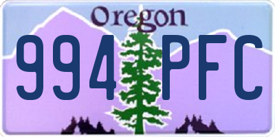 OR license plate 994PFC
