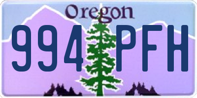 OR license plate 994PFH