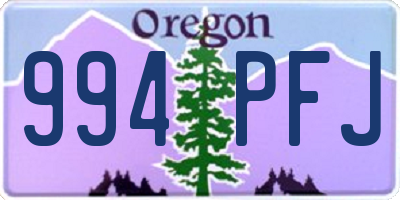 OR license plate 994PFJ