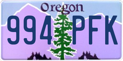 OR license plate 994PFK