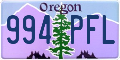 OR license plate 994PFL