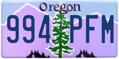 OR license plate 994PFM