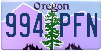 OR license plate 994PFN