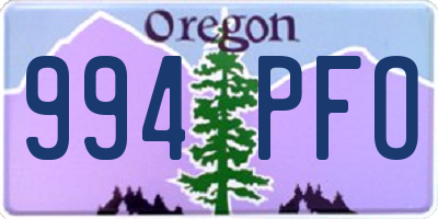 OR license plate 994PFO
