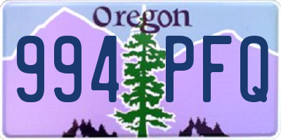 OR license plate 994PFQ